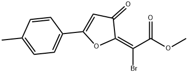 Methyl bromo(5-(4-methylphenyl)-3-oxo-2(3H)-furanylidene)acetate (Z)- Struktur