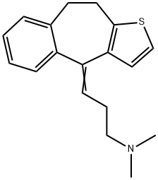 3-(9,10-Dihydro-4H-benzo[4,5]cyclohepta[1,2-b]thiophen-4-ylidene)-N,N-dimethylpropan-1-amine Struktur