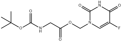 1-(N-tert-Butyloxycarbonyl)glycyloxymethyl-5-fluorouracil Struktur