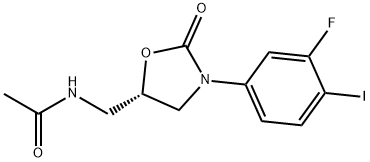 (S)-N-[3-(3-FLUORO-4-IODO-PHENYL)-2-OXO-OXAZOLIDIN-5-YLMETHYL]-ACETAMIDE Struktur