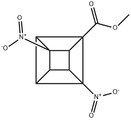 methyl 2,7-dinitropentacyclo-(4.2.0,0(2,5).0(3,8).0(4,7))octane-1-carboxylate Struktur