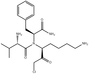 2-amino-N-(6,10-diamino-4-chloro-3,5-dioxo-1-phenyl-decan-2-yl)-3-meth yl-butanamide Struktur