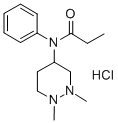 N-(Hexahydro-1,2-dimethyl-4-pyridazinyl)-N-phenylpropanamide hydrochlo ride Struktur