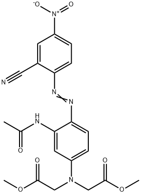 Glycine, N-3-(acetylamino)-4-(2-cyano-4-nitrophenyl)azophenyl-N-(2-methoxy-2-oxoethyl)-, methyl ester Struktur