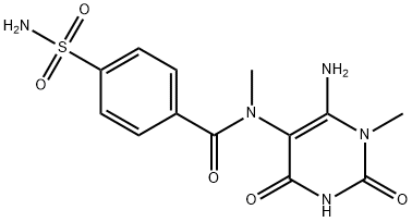 6-Amino-5-(4-sulfonamidobenzoyl)-N-(methylamino)-1-methyluracil Struktur