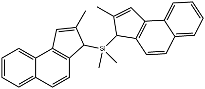 Dimethylbis(2-methyl-3H-benz[e]inden-3-yl)silane Struktur