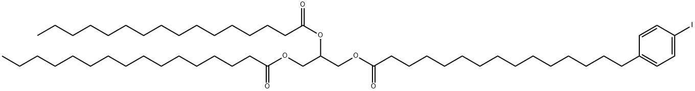 1,2-dipalmitoyl-3-(15-(4-iodophenyl)pentadecanoyl)-rac-glycerol Struktur