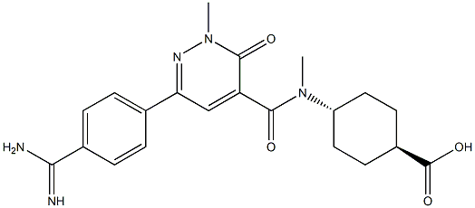 4-[[6-(4-carbamimidoylphenyl)-2-methyl-3-oxo-pyridazine-4-carbonyl]-me thyl-amino]cyclohexane-1-carboxylic acid Struktur