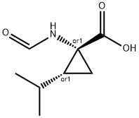 Cyclopropanecarboxylic acid, 1-(formylamino)-2-(1-methylethyl)-, cis- (9CI) Struktur