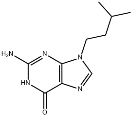 2-Amino-9-(3-methylbutyl)-3H-purin-6-one Struktur