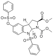 DIMETHYL-(2S, 3AR, 8AS)-8-PHENYLSULFONYL-5-PHENYLSULFONYLOXY-1,2,3,3A,8A-HEXAHYDROPYRROLO[2,3]INDOL-1,2-DICARBOXYLATE Struktur