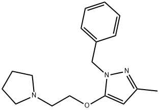 1-Benzyl-3-methyl-5-[2-(1-pyrrolidinyl)ethoxy]-1H-pyrazole Struktur