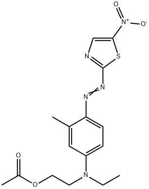 2-[N-ethyl-4-[(5-nitrothiazol-2-yl)azo]-m-toluidino]ethyl acetate  Struktur