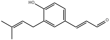 3-(4-Hydroxy-3-(3-methyl-2-butenyl)phenyl)-2-propenal Struktur