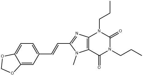 (E)-7-Methyl-8-(3,4-methylenedioxystyryl)-1,3-dipropylxanthine Struktur