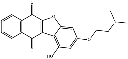 3-(2-(dimethylamino)ethoxy)-1-hydroxybenzo(b)naphtho(2,3-d)furan-6,11-dione Struktur