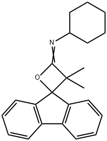 N-Cyclohexyl-3',3'-dimethylspiro[9H-fluorene-9,2'-oxetan]-4'-imine Struktur