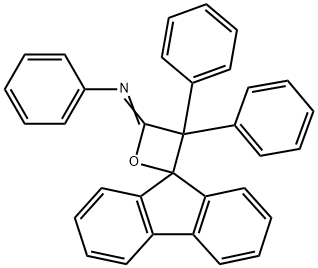 N-(3',3'-Diphenylspiro[[9H]-fluorene-9,2'-oxetan]-4'-ylidene)aniline Struktur