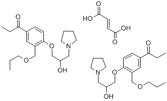 1-Propanone, 1-(4-(2-hydroxy-3-(1-pyrrolidinyl)propoxy)-3-(propoxymeth yl)phenyl)-, (E)-2-butenedioate (2:1) (salt) Struktur