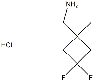 3,3-Difluoro-1-Methylcyclobutane-1-MethaMine hydrochloride Struktur