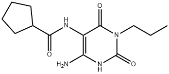 Cyclopentanecarboxamide,  N-(4-amino-1,2,3,6-tetrahydro-2,6-dioxo-1-propyl-5-pyrimidinyl)- Struktur