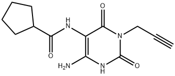 Cyclopentanecarboxamide,  N-[4-amino-1,2,3,6-tetrahydro-2,6-dioxo-1-(2-propynyl)-5-pyrimidinyl]-  (9CI) Struktur