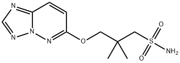 1-Propanesulfonamide, 2,2-dimethyl-3-((1,2,4)triazolo(1,5-b)pyridazin- 6-yloxy)- Struktur