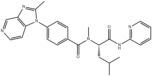 Benzamide, N-methyl-4-(2-methyl-1H-imidazo[4,5-c]pyridin-1-yl)-N-[3-methyl-1-[(2-pyridinylamino)carbonyl]butyl]-, (S)- (9CI) Struktur