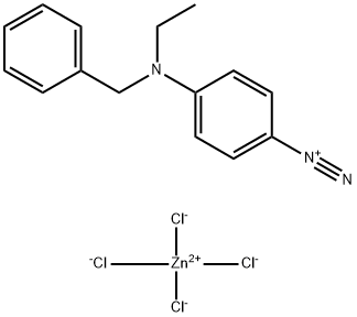 4-(benzyl(ethyl)amino)benzenediazonium zinc chloride Struktur