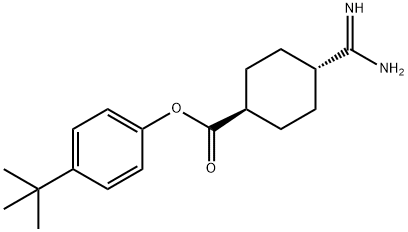 4-amidinocyclohexanecarboxylic acid 4-tert-butylphenyl ester Struktur