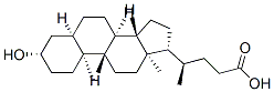 (4R)-4-[(3S,5R,8R,9S,10S,13R,14S,17R)-3-hydroxy-10,13-dimethyl-2,3,4,5,6,7,8,9,11,12,14,15,16,17-tetradecahydro-1H-cyclopenta[a]phenanthren-17-yl]pentanoic acid Struktur