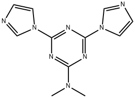 4,6-Di-1H-imidazol-1-yl-N,N-dimethyl-1,3,5-triazin-2-amine Struktur