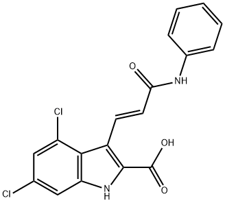 4,6-DICHLORO-3-[(1E)-3-OXO-3-(PHENYLAMINO)-1-PROPENYL]-1H-INDOLE-2-CARBOXYLIC ACID SODIUM SALT Struktur