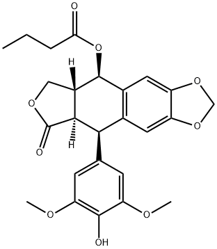 4-O-butanoyl-4'-demethylpodophyllotoxin Struktur