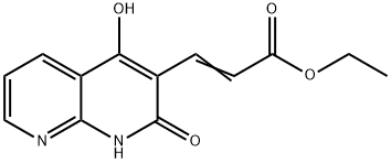 2-Propenoicacid,3-(1,2-dihydro-4-hydroxy-2-oxo-1,8-naphthyridin-3-yl)-,ethylester(9CI) Struktur