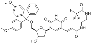 5'-O-(DIMETHOXYTRITYL)-5-[N-(2-(TRIFLUOROACETAMIDO)ETHYL)-3-(E)-ACRYLAMIDO]-2'-DEOXYURIDINE Struktur