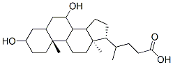 4-[(10R,13R,17R)-3,7-dihydroxy-10,13-dimethyl-2,3,4,5,6,7,8,9,11,12,14,15,16,17-tetradecahydro-1H-cyclopenta[a]phenanthren-17-yl]pentanoic acid Struktur