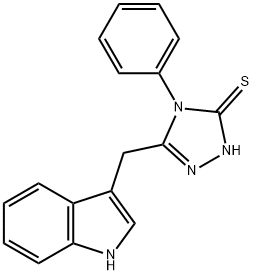 5-(1H-indol-3-ylmethyl)-4-phenyl-2,4-dihydro-3H-1,2,4-triazole-3-thione Struktur