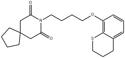 8-(4-((3,4-Dihydro-2H-1-benzothiopyran-8-yl)oxy)butyl)-8-azaspiro(4.5) decane-7,9-dione Struktur