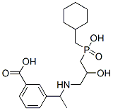 (3-(1-((3-(cyclohexylmethyl)hydroxyphosphinyl)-2-hydroxypropyl)amino)ethyl)benzoic acid Struktur