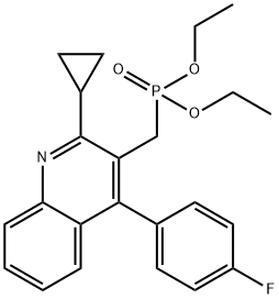 P-[[2-Cyclopropyl-4-(4-fluorophenyl)-3-quinolinyl]methyl]phosphonic acid diethyl ester Struktur