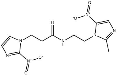 N-[3-[2-(2-methyl-5-nitro-imidazol-1-yl)ethyl]-2-nitro-2H-imidazol-1-y l]propanamide Struktur