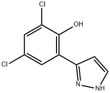 2,4-DICHLORO-6-(1H-PYRAZOL-3-YL)PHENOL Struktur