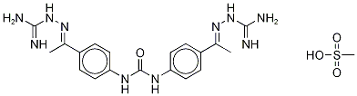 4,4'-diacetyldiphenylureabis(guanylhydrazone)ditosylate Struktur