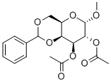 Methyl-4,6-di-O-benzylidene-2,3-di-O-acetyl-α-D-galactopyranoside Struktur