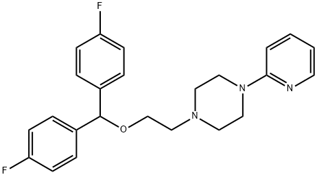 1-[2-[BIS(4-FLUOROPHENYL)METHOXY]ETHYL]-4-(PYRIDINYL)-PIPERAZINE Struktur