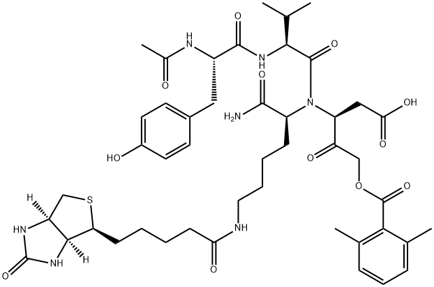 AC-TYR-VAL-LYS(BIOTINYL)-ASP-2,6-DIMETHYLBENZOYLOXYMETHYLKETONE Struktur