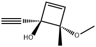 2-Cyclobuten-1-ol, 1-ethynyl-4-methoxy-4-methyl-, cis- (9CI) Struktur