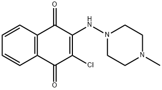 2-chloro-3-[(4-methylpiperazin-1-yl)amino]naphthalene-1,4-dione Struktur