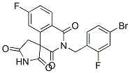 2-((4-bromo-2-fluorophenyl)methyl)-6-fluorospiro(isoquinoline-4(1H),3'-pyrrolidine)-1,2',3,5'(2H)-tetrone Struktur